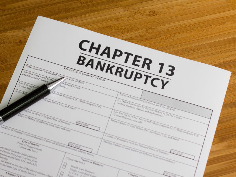 An image of Chapter 13 bankruptcy paperwork.