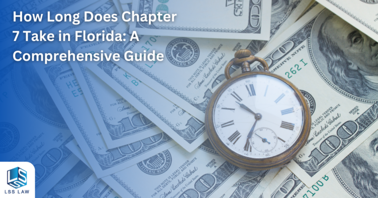 Image of a watch over some money, related to the time it takes for Chapter 7 bankruptcy in Florida.