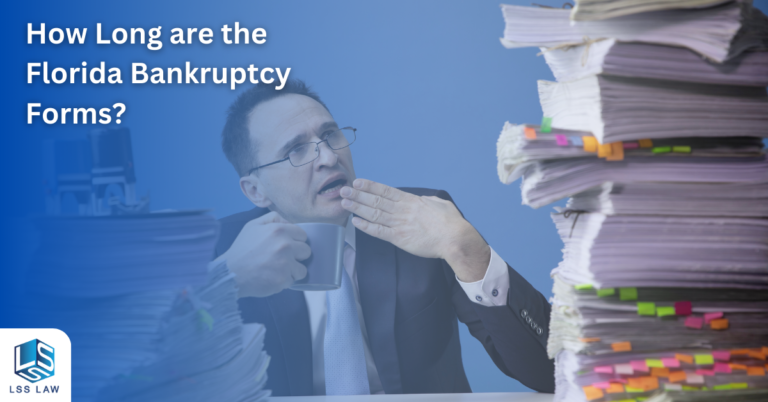 Image of a person looking at the bankruptcy forms in shock.