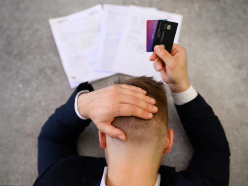 Image showing a frustrated person who has credit card debt in South Florida